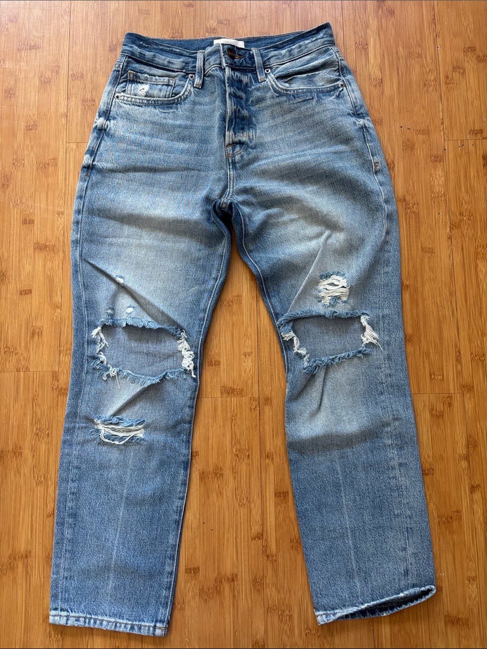 Women’s Frame Denim Ripped Light Blue Jeans